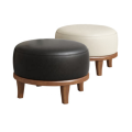 Wooden Ottoman Special Leather Top Solid Wood Chair